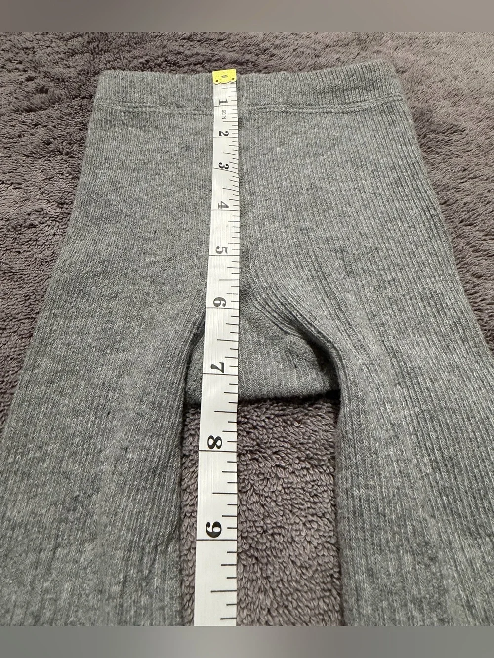 Light Gray Ribbed Knit Tights